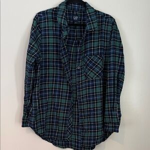 GAP Green and Blue Plaid Shirt